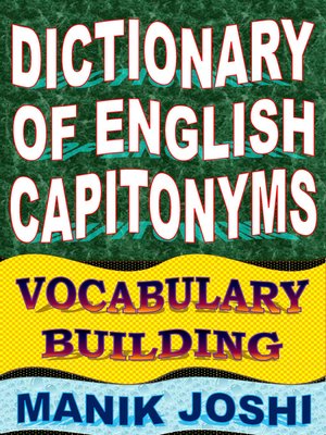 cover image of Dictionary of English Capitonyms